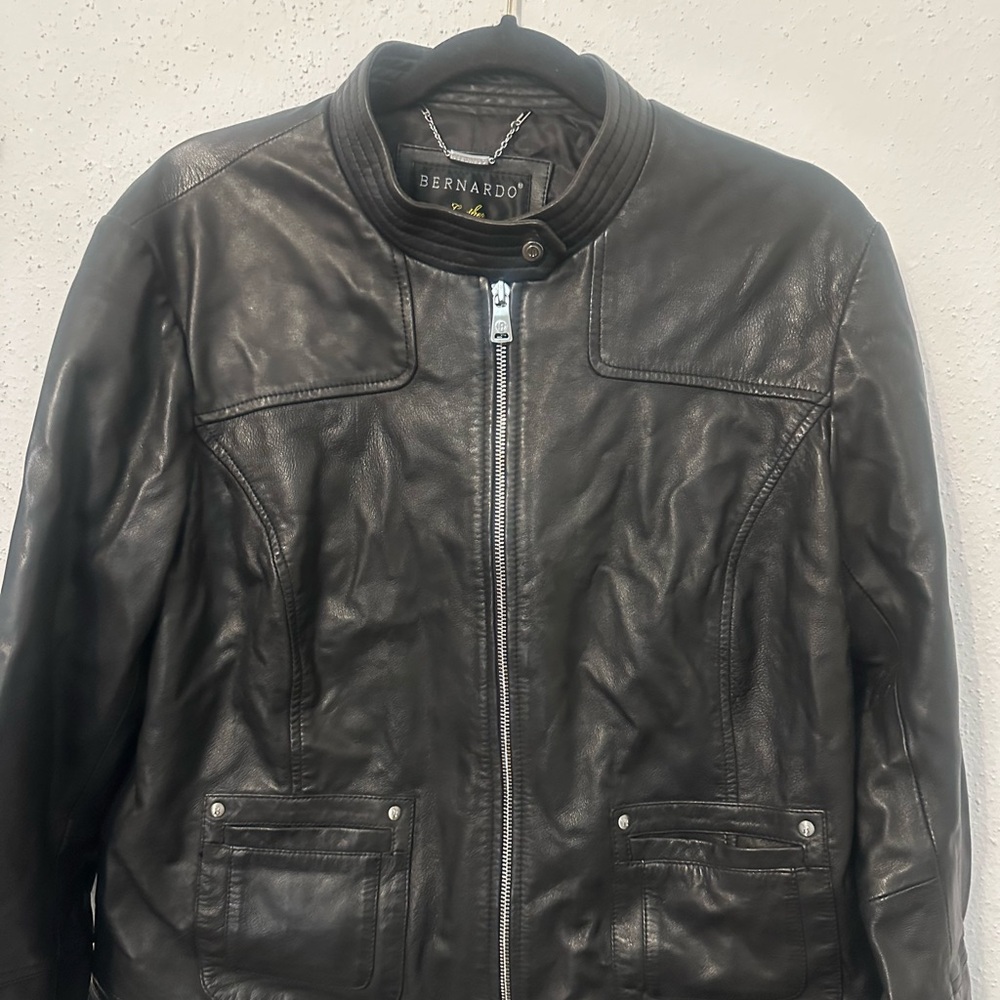 Bernardo Genuine Leather Moto Jacket